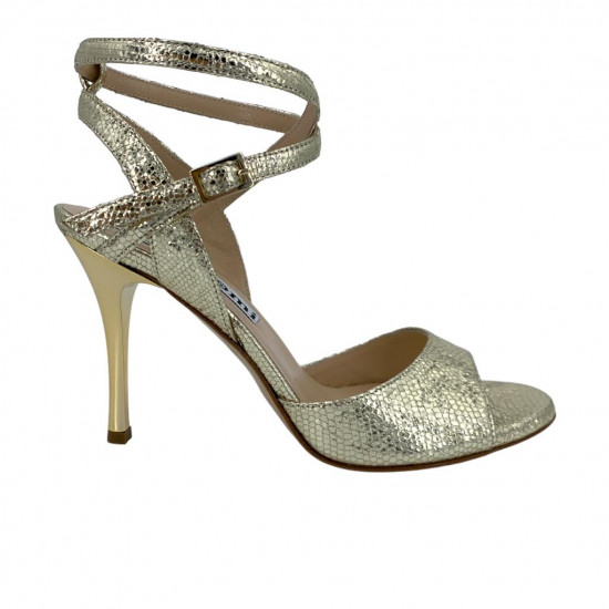 Maia  Platinum Allure Leather Platinum heels