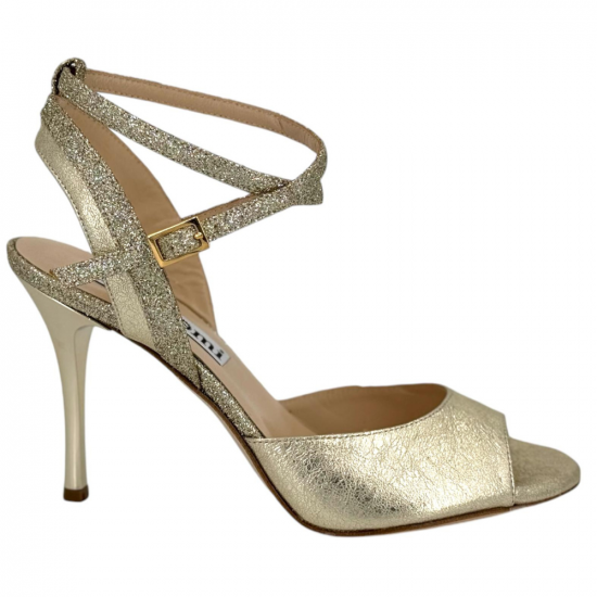Nina Platinum Craquelé and Glitter