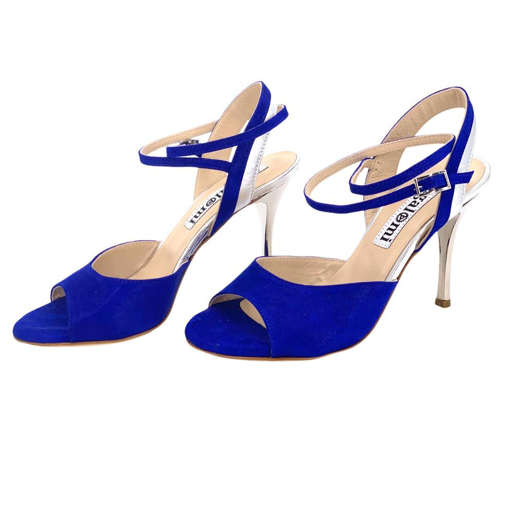 Royal blue new arrivals and silver heels