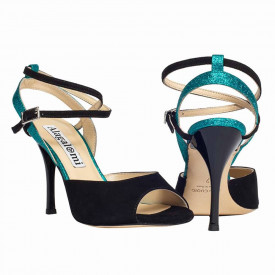 Rosa Black Suede and Tropic Green Glitter