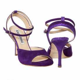 Nina Purple Suede and Glitter