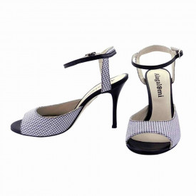 Gloria in White Gingham Leather