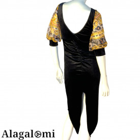 Dafne Black Velvet and Gold