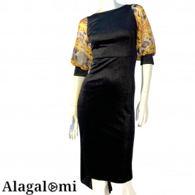 Dafne Black Velvet and Gold