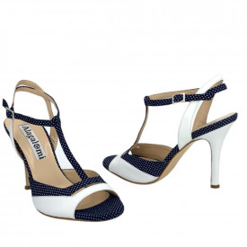Alma White and Blue Polka Dots