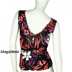 Ambra Black Orange and Fuxia Flowers