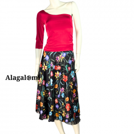 Giusy Black and Floral Print Pattern