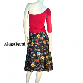 Giusy Black and Floral Print Pattern