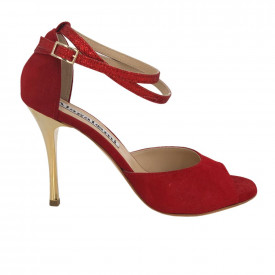 Lily Red Suede and Glitter