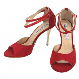Lily Red Suede and Glitter