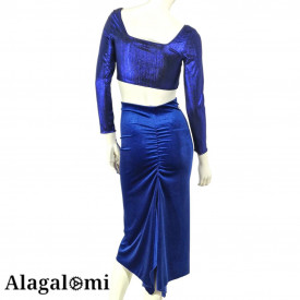 Top Leyla Metallic Blue