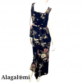 Ketty Black Velvet and Flowers