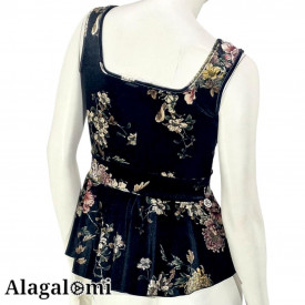 Ketty Black Velvet and Flowers