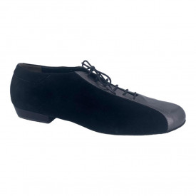 Gotan n.46 Black suede and metallic Antrcite inserts, buffalo sole