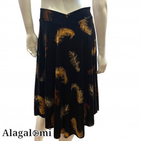 Ambra black velvet and feather pattern