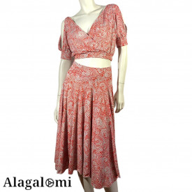 Siria Red and White Geometric Pattern