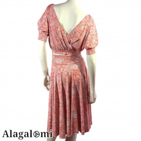 Siria Red and White Geometric Pattern