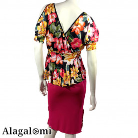 Megan Fuxia and Jellow Flowers