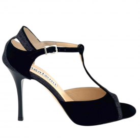 Zoe Black Suade and Black Glitter