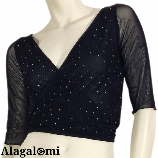 Top Roxy Nero Strass