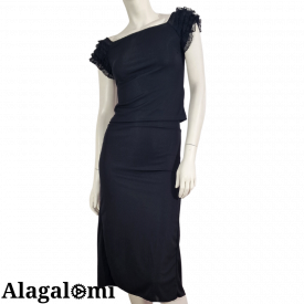 Astrid Tessuto Nero e Pizzo