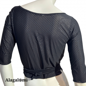 Top Roxy Tulle Nero e Pois Argento