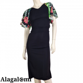 Sara Nero Fantasia Fiori d'Ibiscus