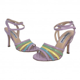 Lulu n.34 Vernice Multicolor Pastello tacco 9 suola cuio